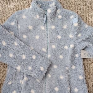 NWT Croft & Barrow Light Blue Sherpa Jacket XSP